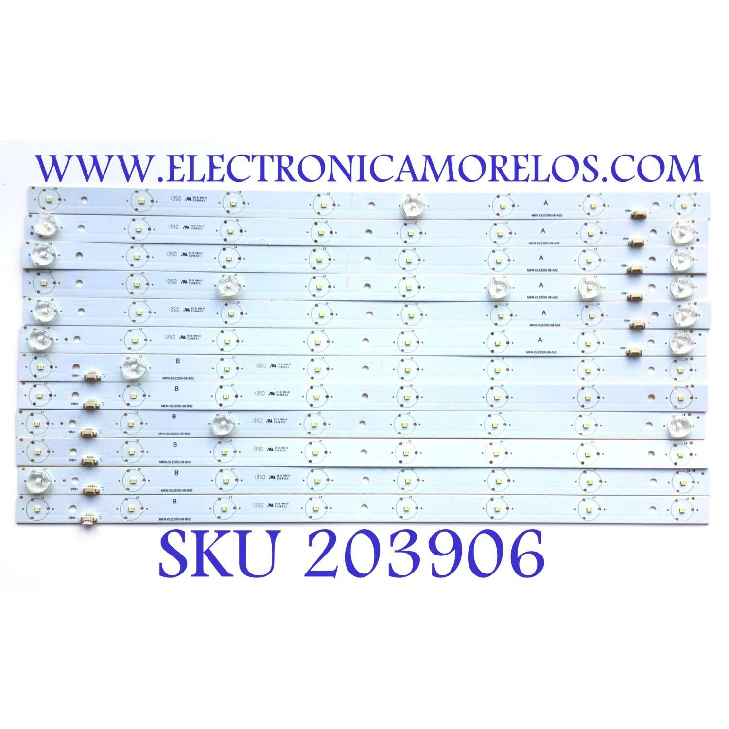 KIT DE LEDS PARA TV POLAROID  ( 12 PZ ) / NUMERO DE PARTE MKN-DLED50-08-B02 / MKN-DLED50-08-A02 / E348423 / PANEL T500HVN07.1 / MODELO 50GSR3000